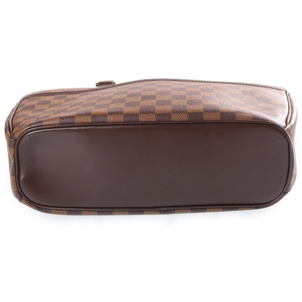 LOUIS VUITTON(ルイヴィトン) ダミエ サリア オリゾンタル ハンドバッグ ブラウン レザー×PVC N51282 ゴールド金具 レディース