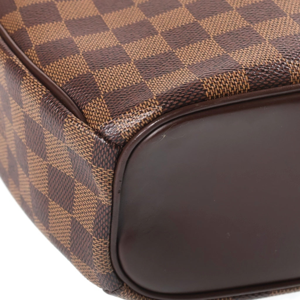 LOUIS VUITTON(ルイヴィトン) ダミエ サリア オリゾンタル ハンドバッグ ブラウン レザー×PVC N51282 ゴールド金具 レディース