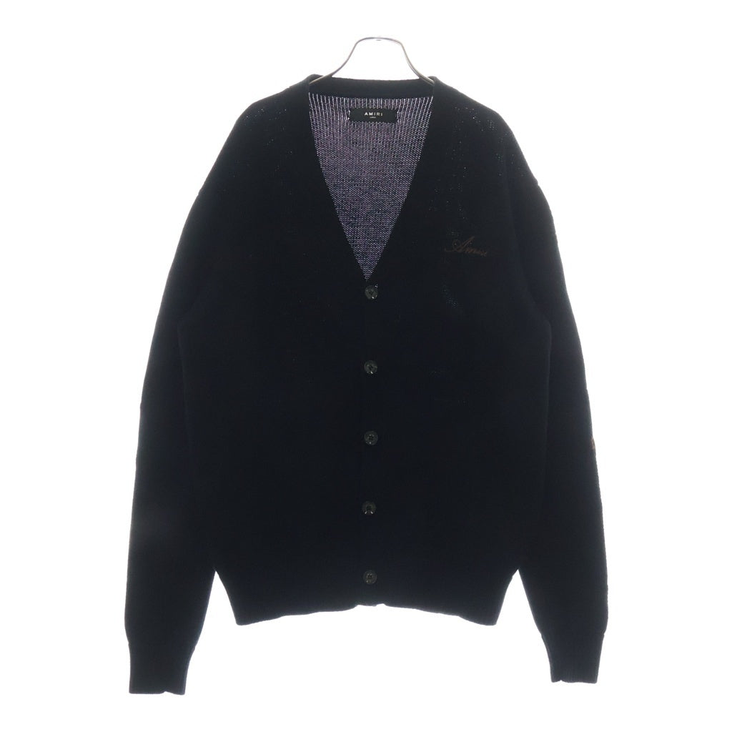 AMIRI(アミリ) レオパード ボーンズ ニットカーディガン ブラック #L