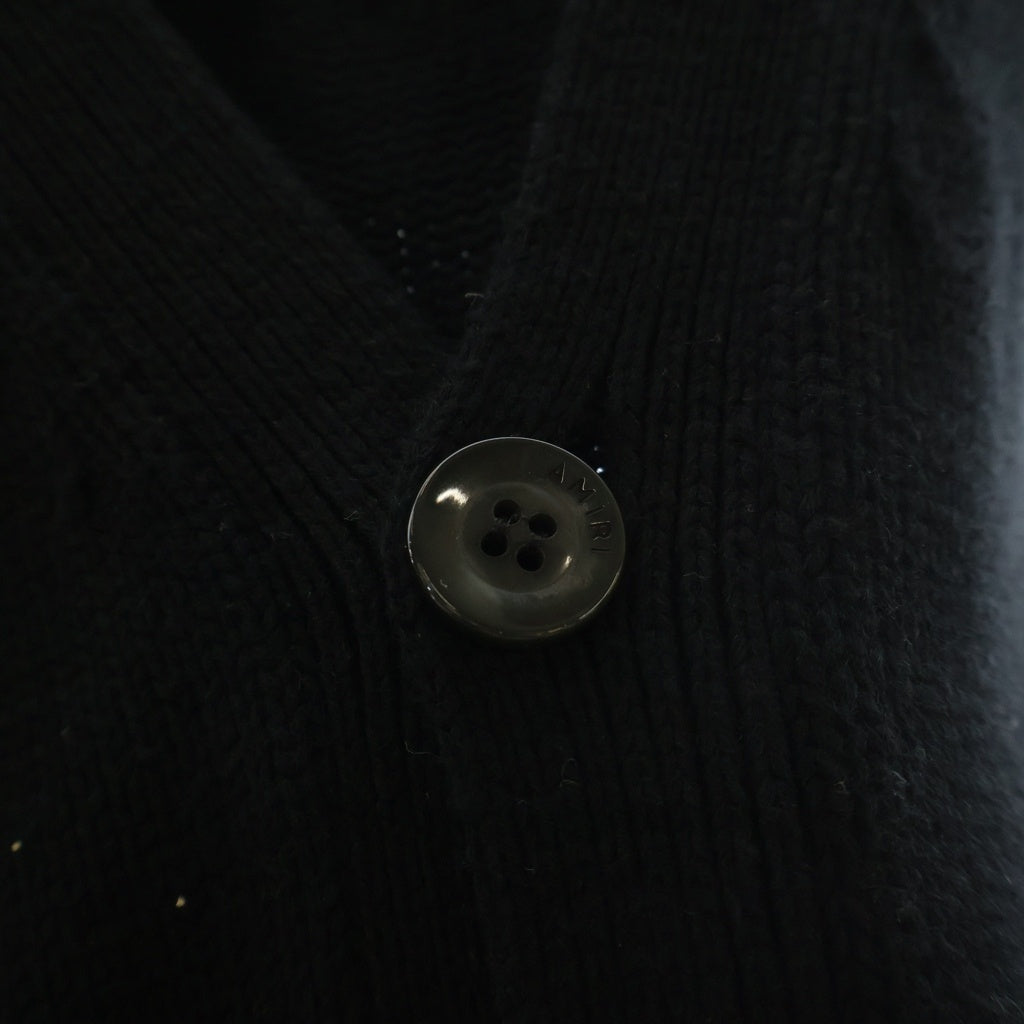 AMIRI(アミリ) レオパード ボーンズ ニットカーディガン ブラック #L