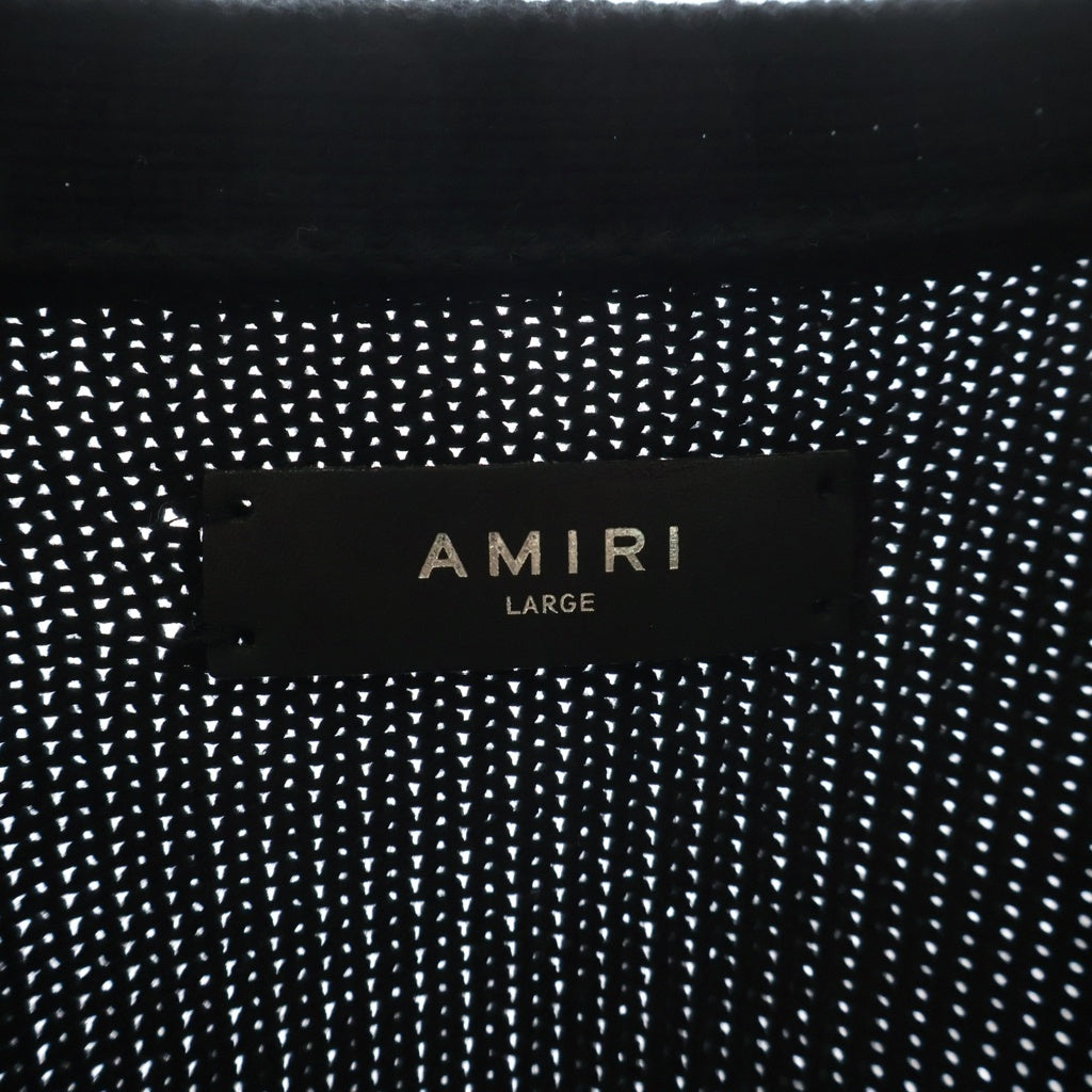 AMIRI(アミリ) レオパード ボーンズ ニットカーディガン ブラック #L