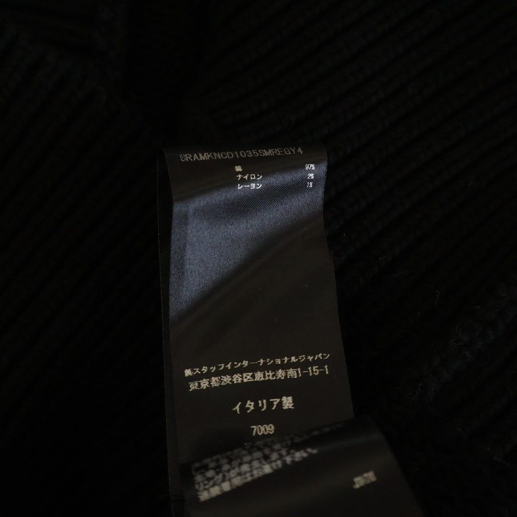 AMIRI(アミリ) レオパード ボーンズ ニットカーディガン ブラック #L