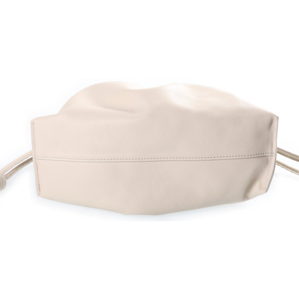 LOEWE(ロエベ) フラメンコ ミディアム ドローストリング レザー 2WAY ハンド ショルダーバッグ シルバー金具 アイボリー レディース
