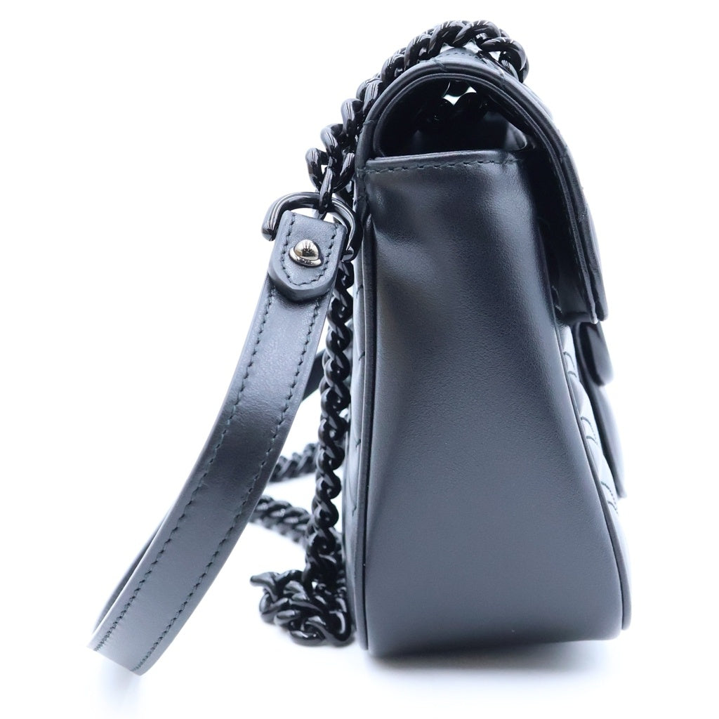 GUCCI(グッチ) GGマーモント キルティング ショルダーバッグブラック ブラック金具 レザー 443497 レディース