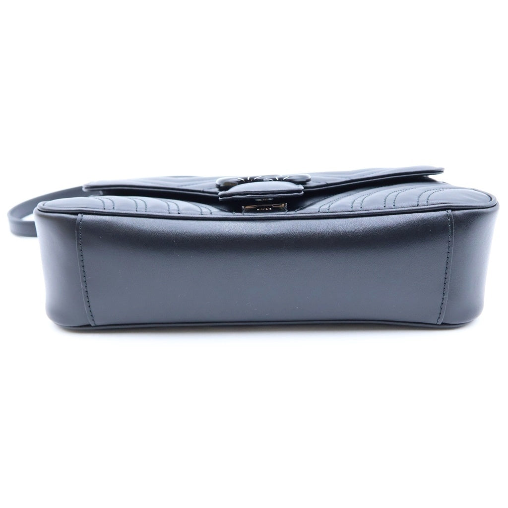 GUCCI(グッチ) GGマーモント キルティング ショルダーバッグブラック ブラック金具 レザー 443497 レディース