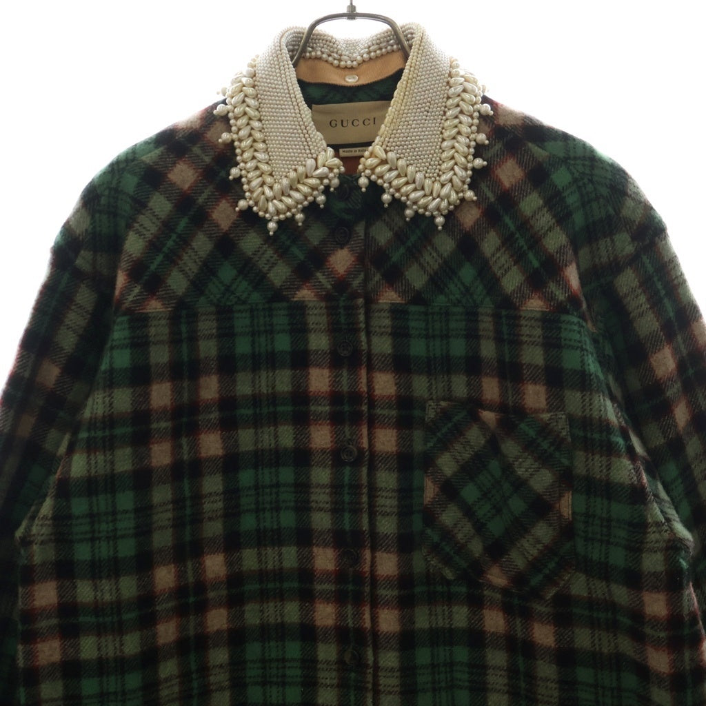 GUCCI(グッチ) Tartan with GG タータンチェックウールコート グリーン #36 711716ZAKX9 レディース