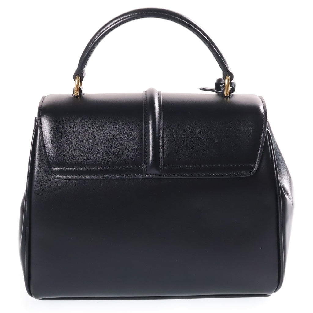 CELINE(セリーヌ) セーズ16 スモール 2WAYハンドバッグ ショルダーバッグ ブラック レザー ゴールド金具 レディース