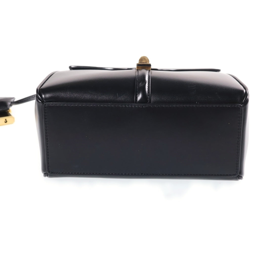 CELINE(セリーヌ) セーズ16 スモール 2WAYハンドバッグ ショルダーバッグ ブラック レザー ゴールド金具 レディース
