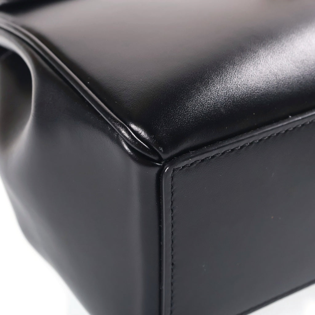 CELINE(セリーヌ) セーズ16 スモール 2WAYハンドバッグ ショルダーバッグ ブラック レザー ゴールド金具 レディース