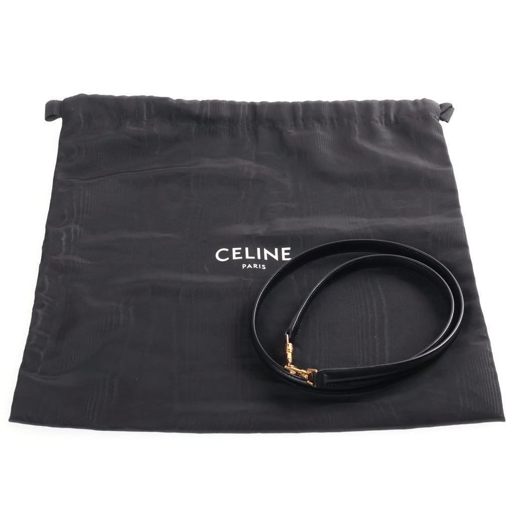 CELINE(セリーヌ) セーズ16 スモール 2WAYハンドバッグ ショルダーバッグ ブラック レザー ゴールド金具 レディース