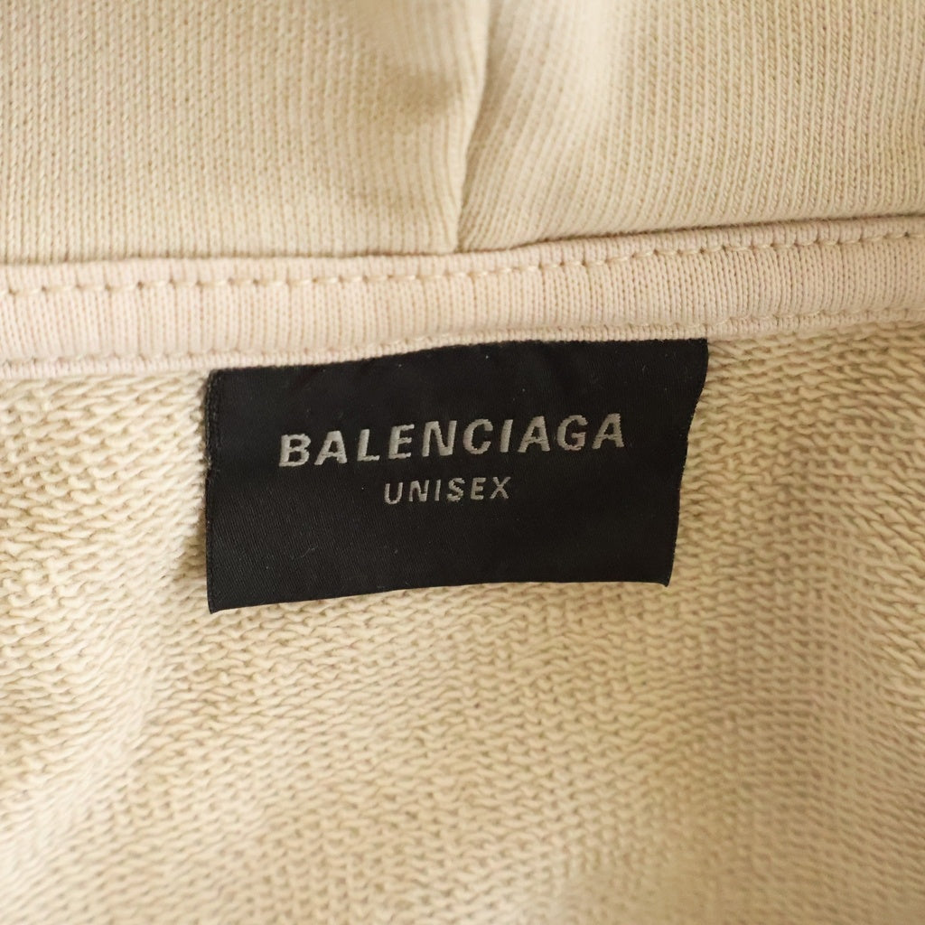 BALENCIAGA(バレンシアガ) BB Metal Stencil Zip-Up Hoodie JP57 2023 00870 BBメタル ステンシルジップアップ フーディーパーカー ベージュ #XS 767857