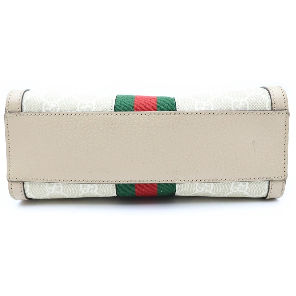 GUCCI(グッチ) オフィディア GGスプリーム スモール 2WAYハンドバッグ ショルダーバッグ ベージュ×ホワイト レザー×PVC 547551 ゴールド金具 レディース