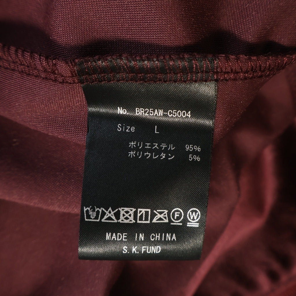 BREATH(ブレス) スクリプトロゴ刺繍 ベロアトラックジャケット ジャージ バーガンディ ボルドー ワインレッド #L
