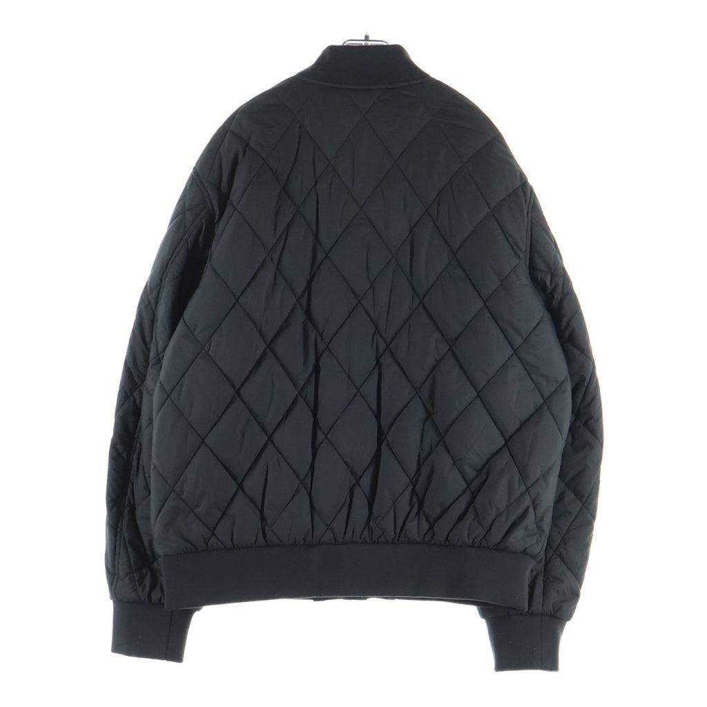 TOMMY HILFIGER(トミーヒルフィガー) ロゴ刺繍 リバーシブルキルティングボンバージャケット ブラック #L