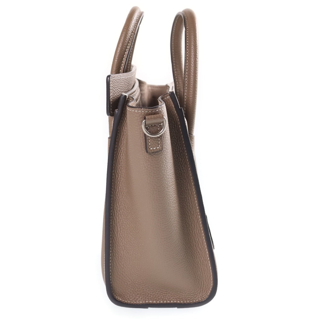 CELINE(セリーヌ) ラゲージ ナノショッパー レザーハンドバッグ ショルダーバッグ ベージュ レディース