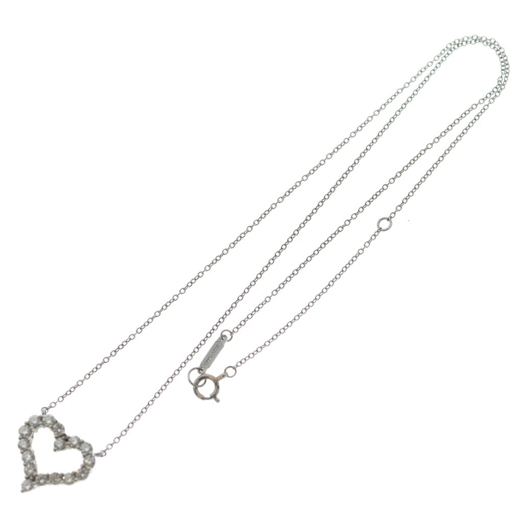 TIFFANY & Co.(ティファニー) センチメンタル ハート ダイヤモンド ネックレス プラチナ950 シルバー 4.7g レディース