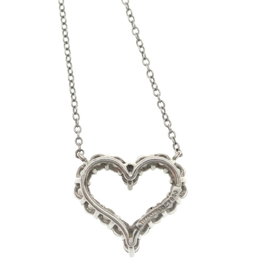 TIFFANY & Co.(ティファニー) センチメンタル ハート ダイヤモンド ネックレス プラチナ950 シルバー 4.7g レディース