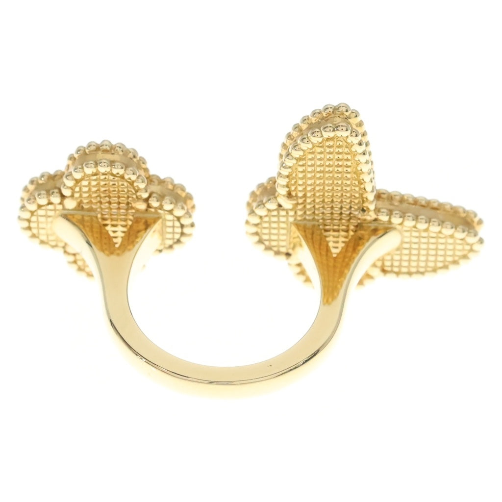 Van Cleef & Arpels(ヴァンクリーフアンドアーペル) ラッキーアルハンブラ タイガーアイ×マザーオブパール アントレ レ ドア リング Au750PG #51 VCARN05851 レディース