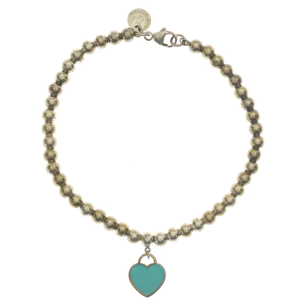 TIFFANY & Co.(ティファニー) リターン トゥ ティファニー ブレスレット ハート プレート ボールチェーン SV925 シルバー 5.3g レディース