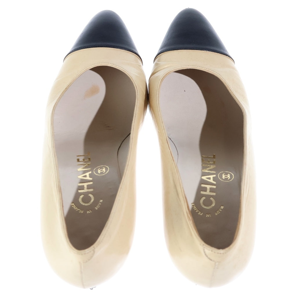 CHANEL(シャネル) バイカラーヒールパンプス ベージュ×ブラック 306004 レディース