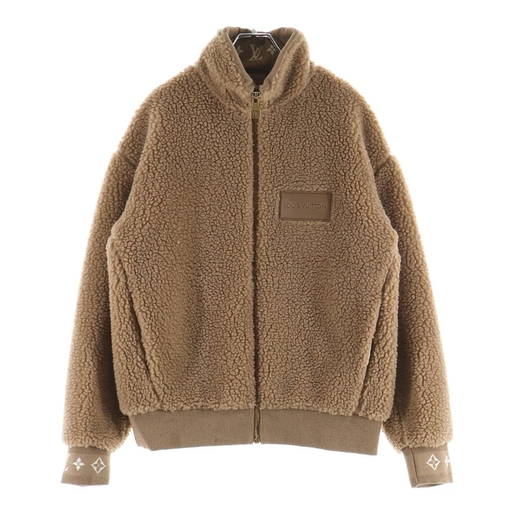 LOUIS VUITTON(ルイヴィトン) レザーワッペン フリース ジャケット ウール ポリエステル ブラウン RM251MJ