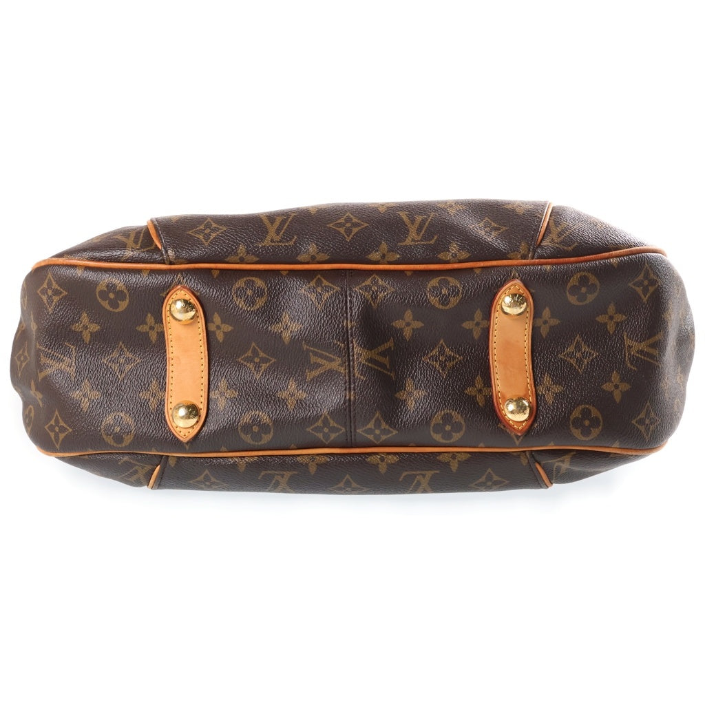 LOUIS VUITTON(ルイヴィトン) モノグラム ガリエラPM ワンショルダーバッグ トートバッグ ブラウン レザー×PVC M56382 ゴールド金具 レディース