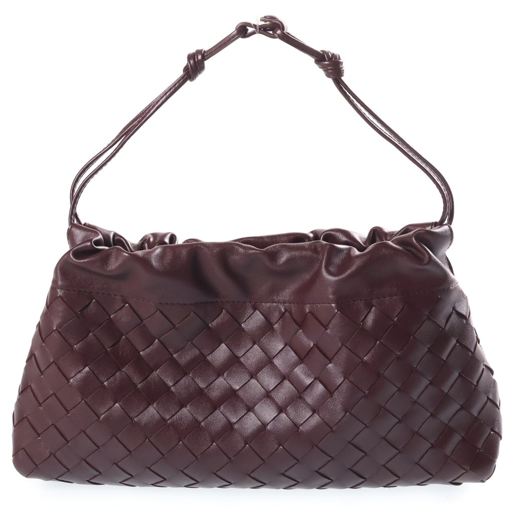 BOTTEGA VENETA(ボッテガヴェネタ) イントレチャート ダストバッグ ノッテ チェーンショルダーバッグ ボルドー レザー ゴールド金具 レディース