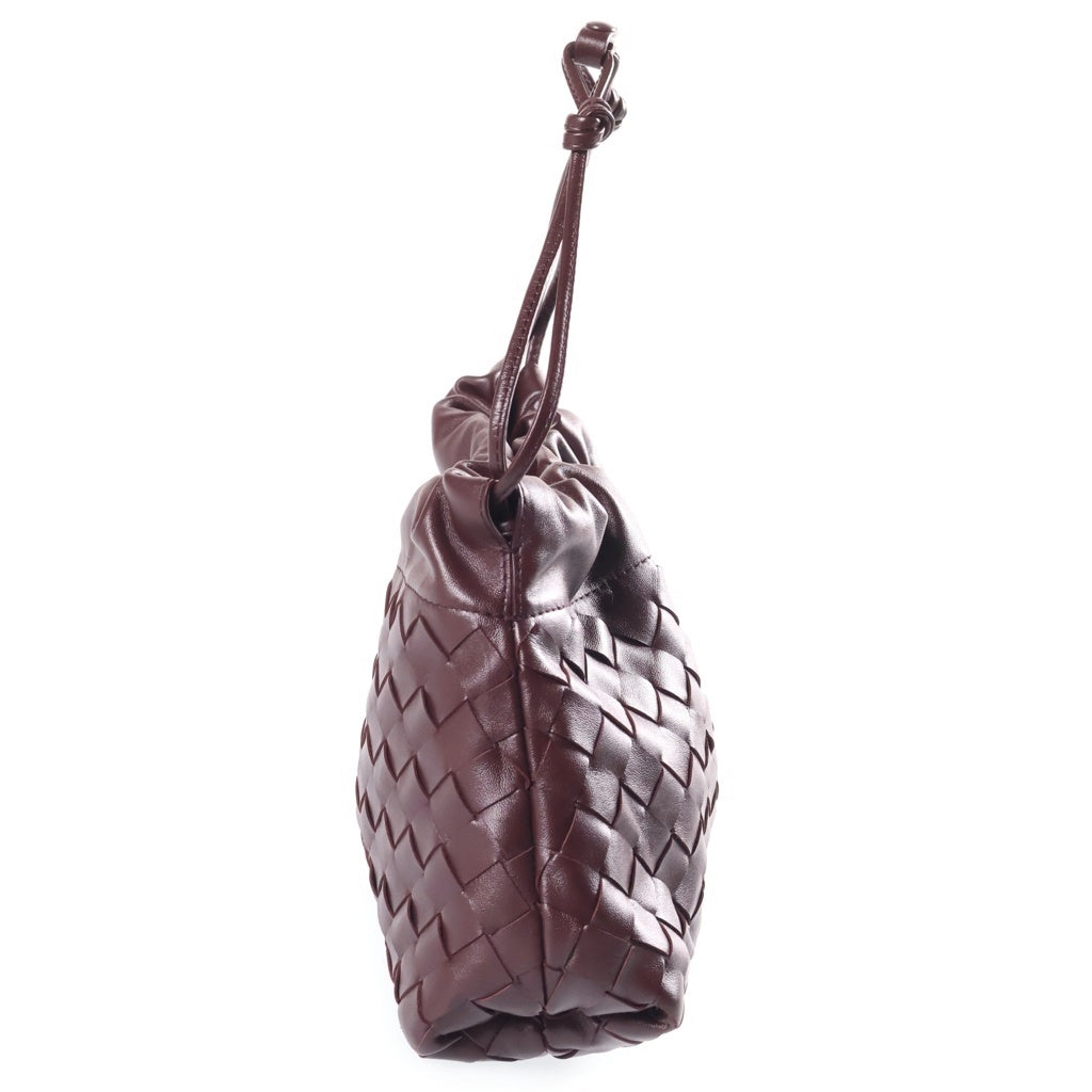 BOTTEGA VENETA(ボッテガヴェネタ) イントレチャート ダストバッグ ノッテ チェーンショルダーバッグ ボルドー レザー ゴールド金具 レディース