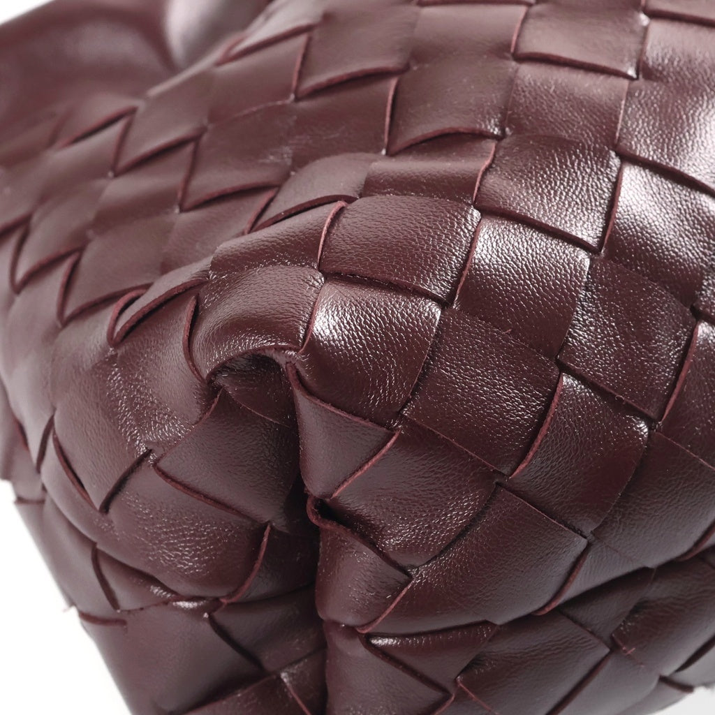 BOTTEGA VENETA(ボッテガヴェネタ) イントレチャート ダストバッグ ノッテ チェーンショルダーバッグ ボルドー レザー ゴールド金具 レディース