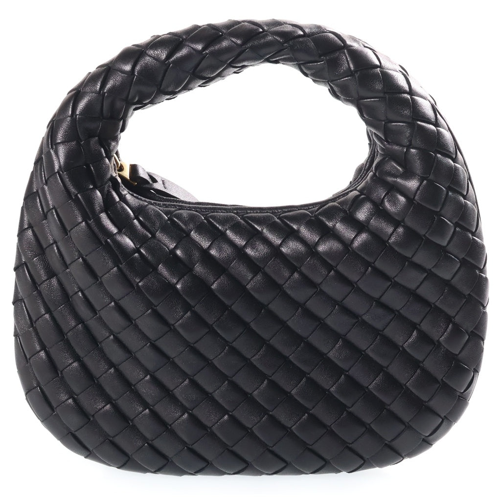 BOTTEGA VENETA(ボッテガヴェネタ) イントレチャート ベイビー ヴェネタ ミニハンドバッグ ブラック レザー ゴールド金具 レディース