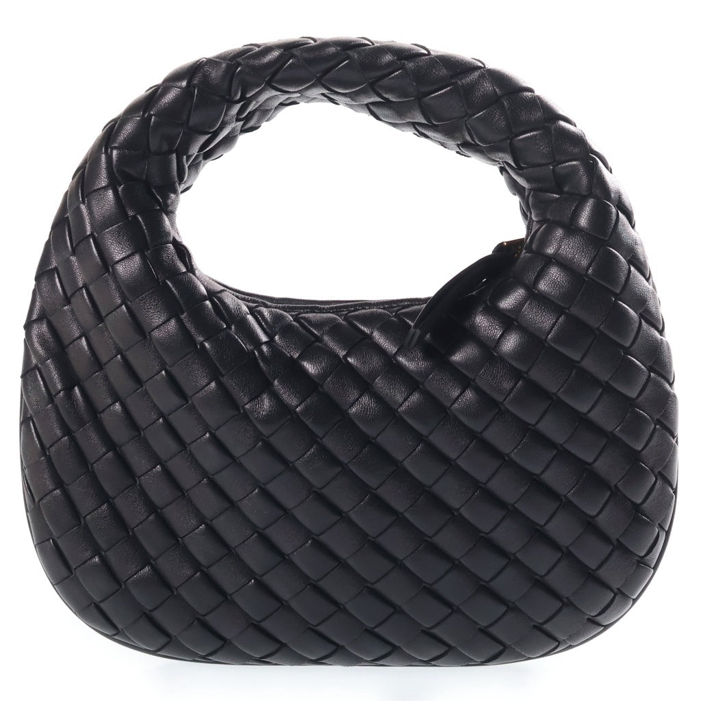 BOTTEGA VENETA(ボッテガヴェネタ) イントレチャート ベイビー ヴェネタ ミニハンドバッグ ブラック レザー ゴールド金具 レディース