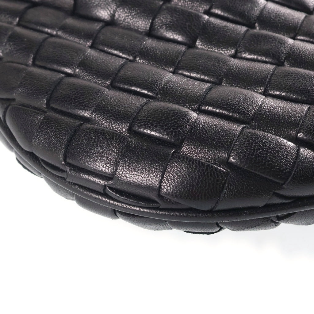 BOTTEGA VENETA(ボッテガヴェネタ) イントレチャート ベイビー ヴェネタ ミニハンドバッグ ブラック レザー ゴールド金具 レディース