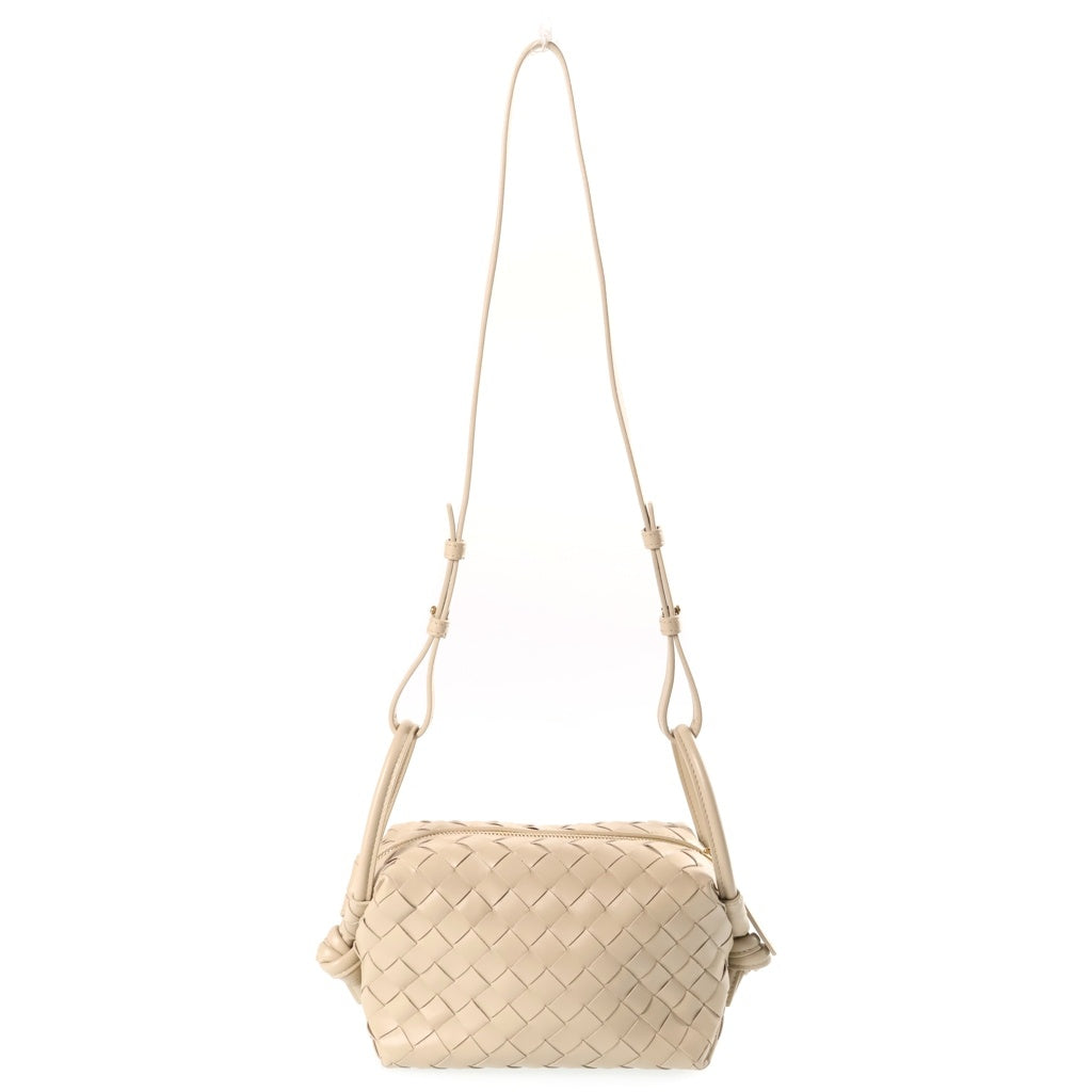 BOTTEGA VENETA(ボッテガヴェネタ) イントレチャート ミニループ ショルダーバック アイボリー レザー ゴールド金具 レディース