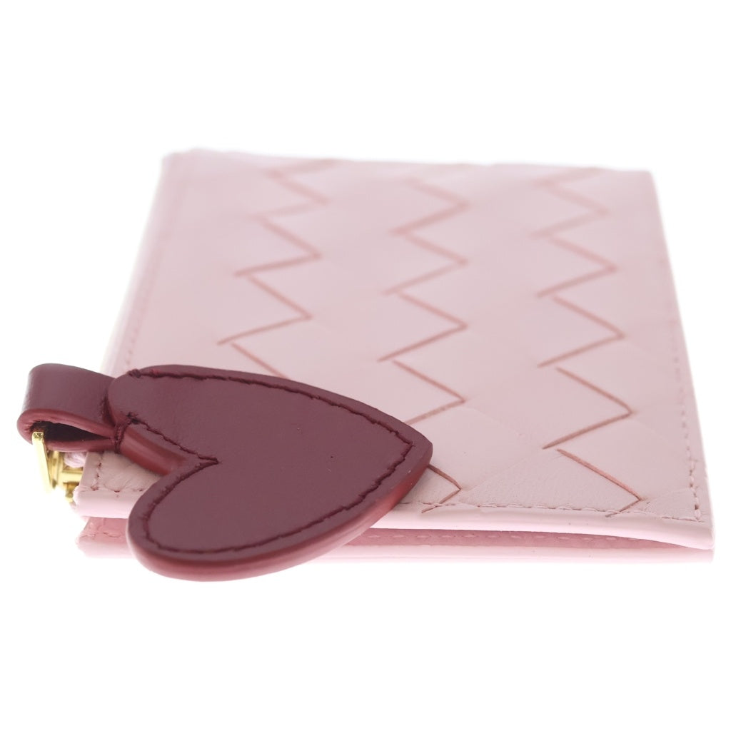 BOTTEGA VENETA(ボッテガヴェネタ) イントレチャート バレンタイン コインケース カードケース フラグメントケース ピンク レザー ゴールド金具 レディース