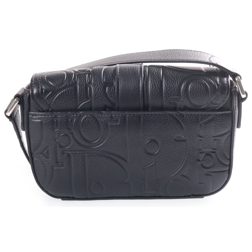 Christian Dior(クリスチャンディオール) グラビティ サドル ヘリテージ メッセンジャーバッグミニ ショルダーバッグ ブラック レザー シルバー金具 レディース
