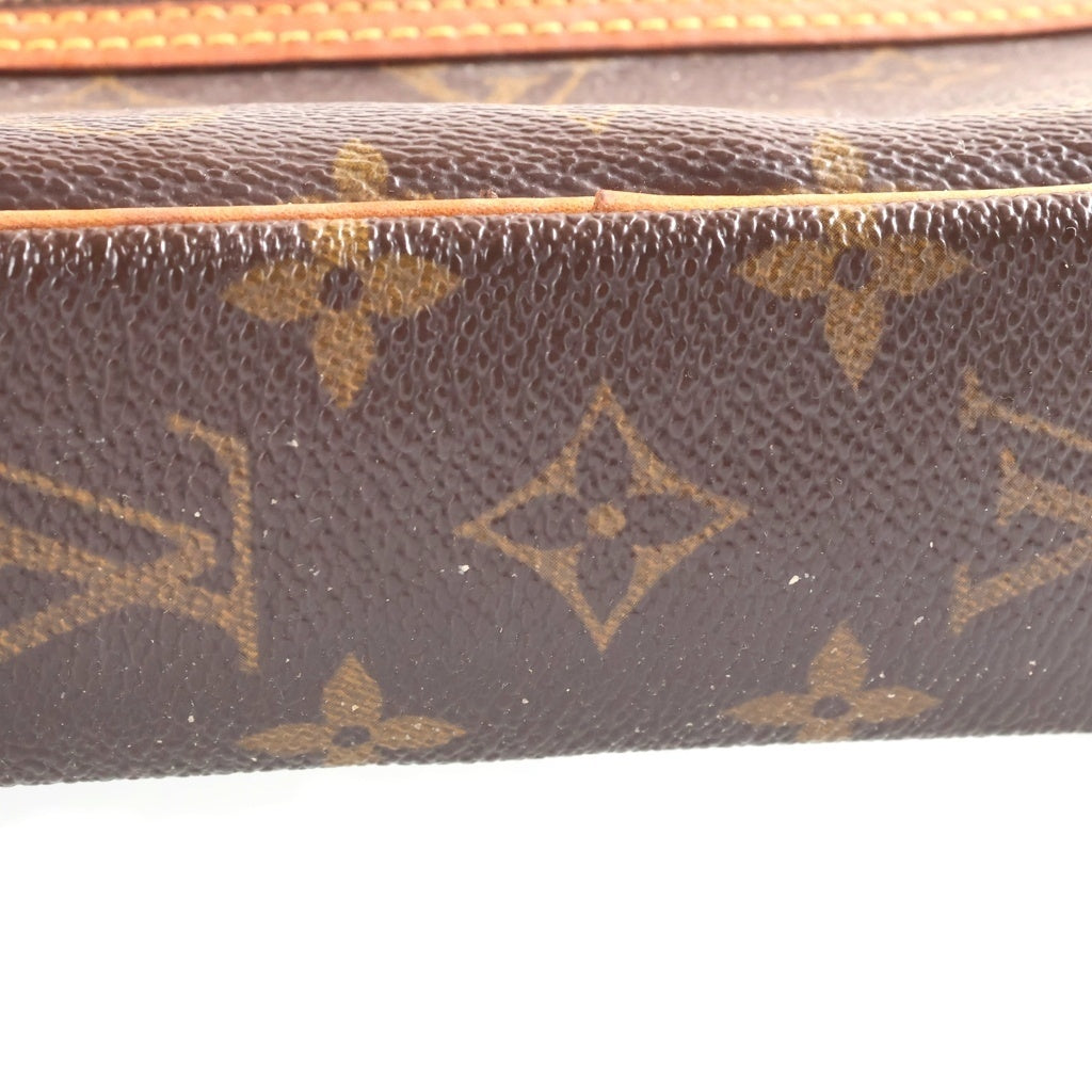 LOUIS VUITTON(ルイヴィトン) モノグラム ポシェット・シテ ショルダーバッグ ブラウン レザー×PVC M51183 ゴールド金具 レディース