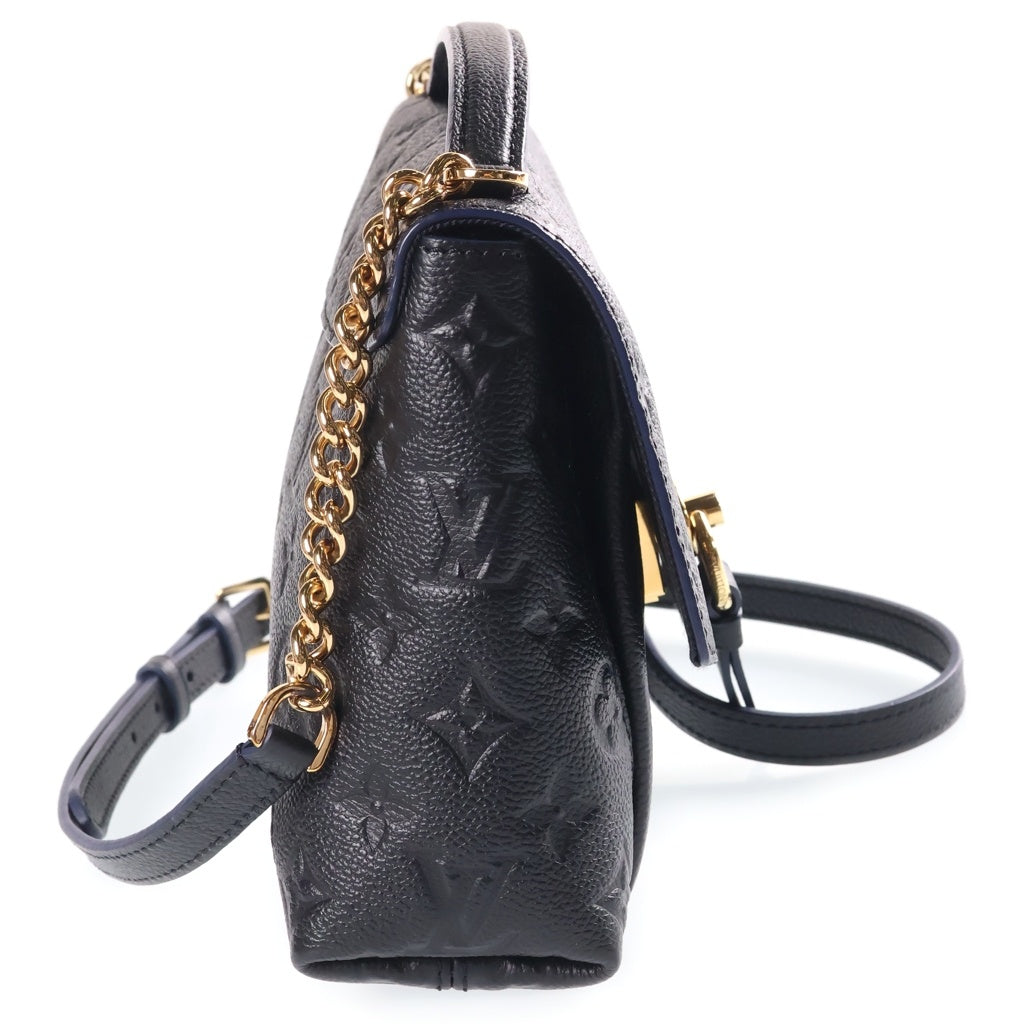 LOUIS VUITTON(ルイヴィトン) モノグラム アンプラント ブランシュBB ショルダーバッグ ブラック レザー M43624 ゴールド金具 レディース