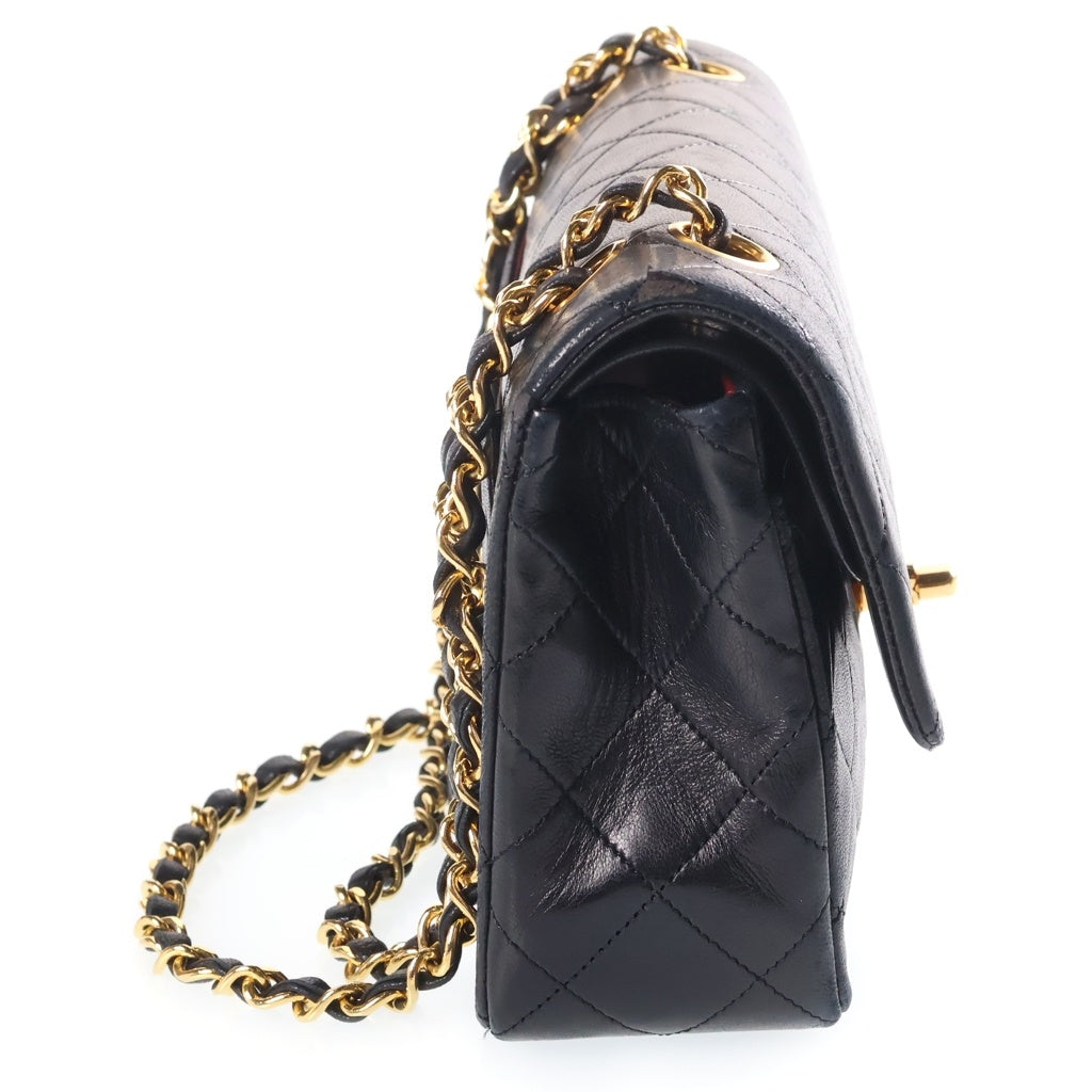 CHANEL(シャネル) マトラッセ23 WフラップWチェーンショルダーバッグ ブラック ラムスキン 1番台 ゴールド金具 レディース