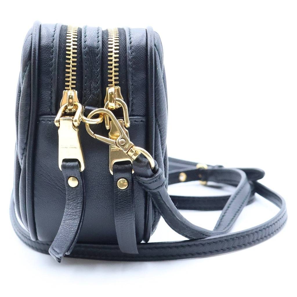 miumiu(ミュウミュウ) マテラッセ ショルダーバッグ ポシェット レザー ブラック 5NF011 レディース