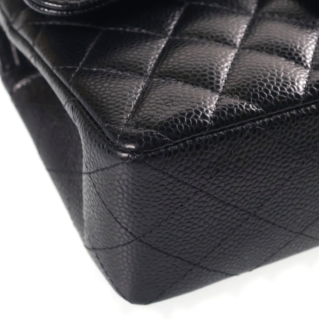 CHANEL(シャネル) マトラッセ23 ココマーク Wフラップ Wチェーン ショルダーバッグ ゴールド金具 キャビアスキン ブラック レディース