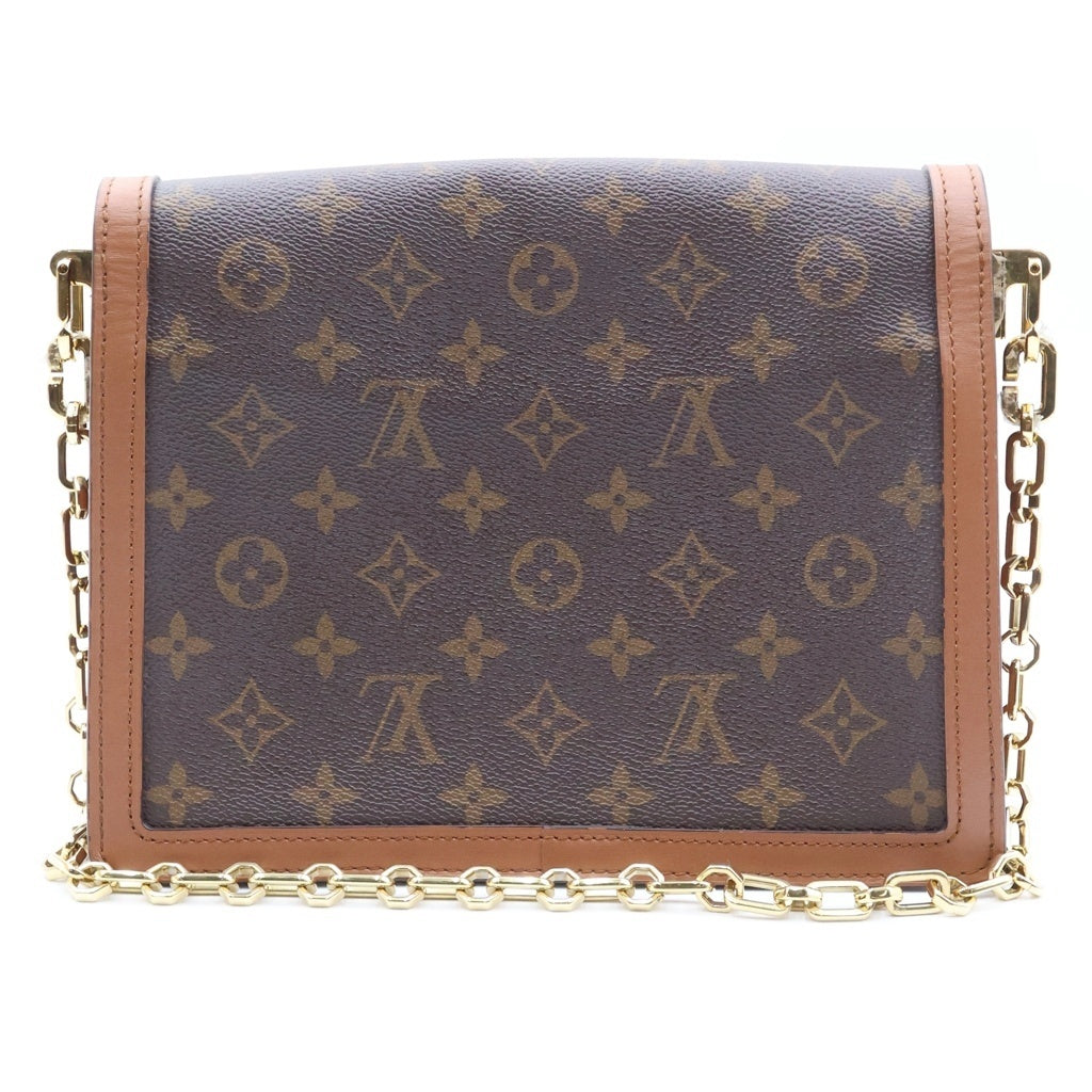 LOUIS VUITTON(ルイヴィトン) モノグラムリバース ドーフィーヌMM 2WAYハンドバッグ ショルダーバッグ ブラウン レザー×PVC M45958 ゴールド金具 レディース