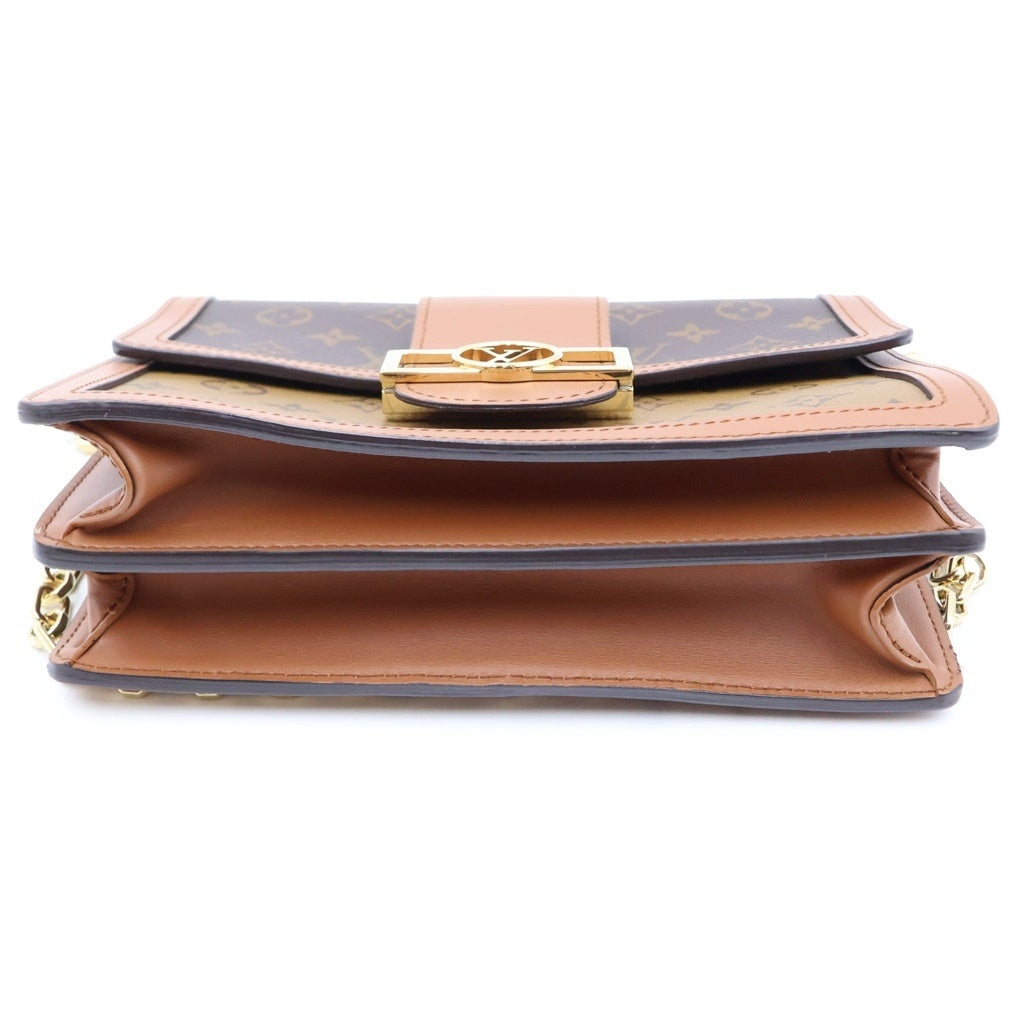 LOUIS VUITTON(ルイヴィトン) モノグラムリバース ドーフィーヌMM 2WAYハンドバッグ ショルダーバッグ ブラウン レザー×PVC M45958 ゴールド金具 レディース
