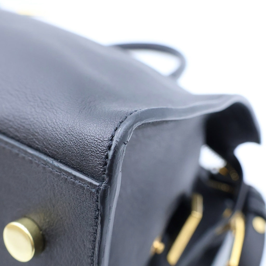 SAINT LAURENT PARIS(サンローランパリ) ベイビーカバス カサンドラ 2WAYハンドバック レザー ブラック 394461 レディース