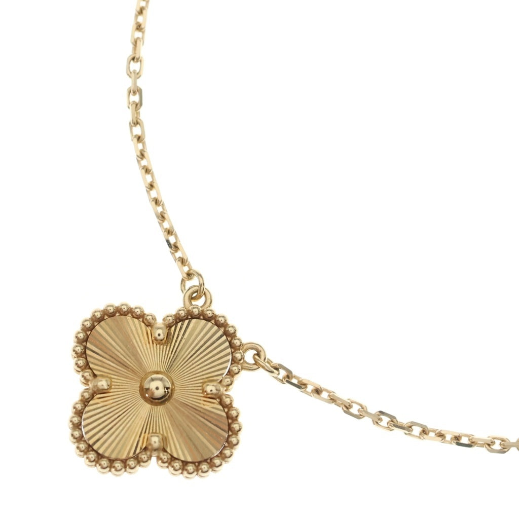 Van Cleef & Arpels(ヴァンクリーフアンドアーペル) ヴィンテージアルハンブラ ギヨシェ ネックレス イエローゴールド Au750YG VCARP4KL00 レディース