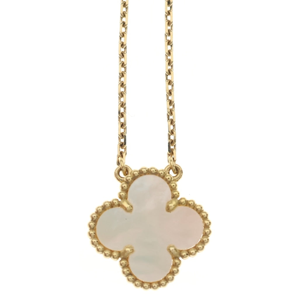 Van Cleef & Arpels(ヴァンクリーフアンドアーペル) ヴィンテージアルハンブラ マザーオブパール ネックレス イエローゴールド Au750YG VCARA45900 レディース