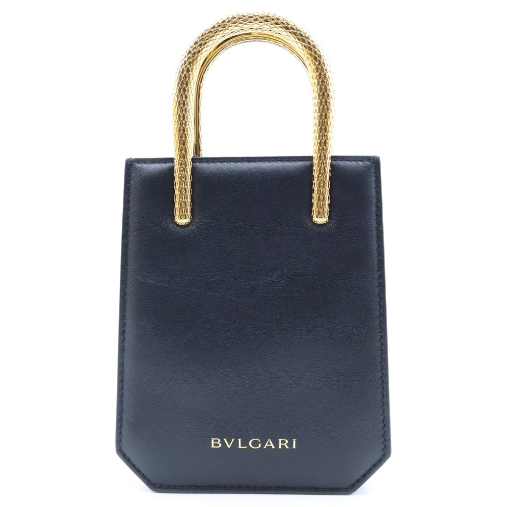 BVLGARI(ブルガリ) セルペンティーヌ トートバック 2wayショルダー レザー ブラック 292110 レディース