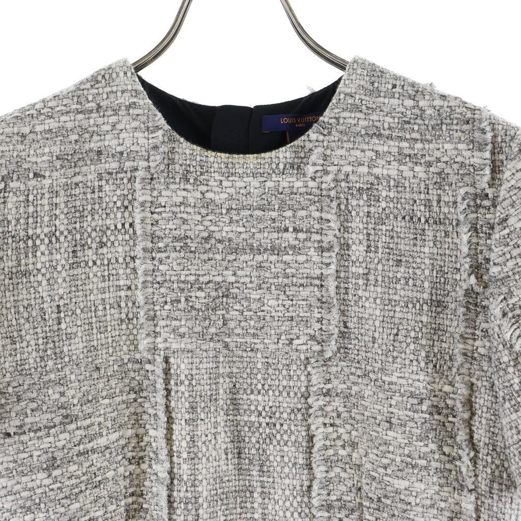 LOUIS VUITTON(ルイヴィトン) ワンピース ノーカラー ツイード グレー RW221B MR2 FMRO77 レディース