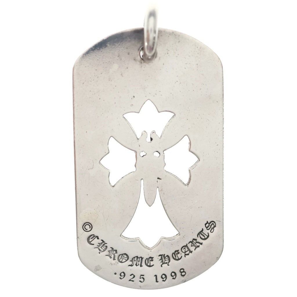CHROME HEARTS(クロムハーツ) D TAG LRG CO CRS カットアウトクロス ダガードッグタグ ラージ ペンダントトップ シルバー