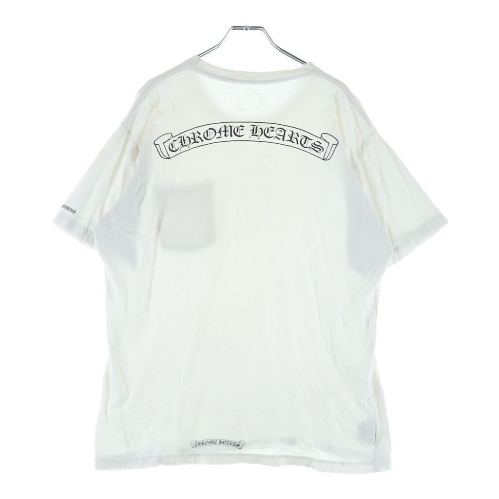 CHROME HEARTS(クロムハーツ) ポケット ロゴ プリント Tシャツ 半袖 ホワイト