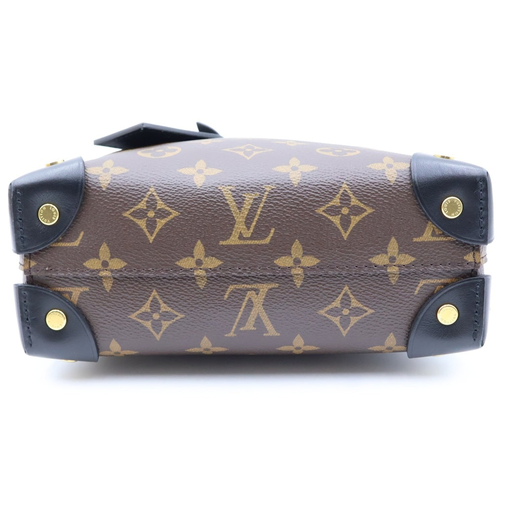 LOUIS VUITTON(ルイヴィトン) モノグラムキャンバス プティット・マル スープル 2WAYハンドバッグ チェーンショルダーバッグ ブラウン×ノワール レザー×PVC M45571 ゴールド金具 レディース